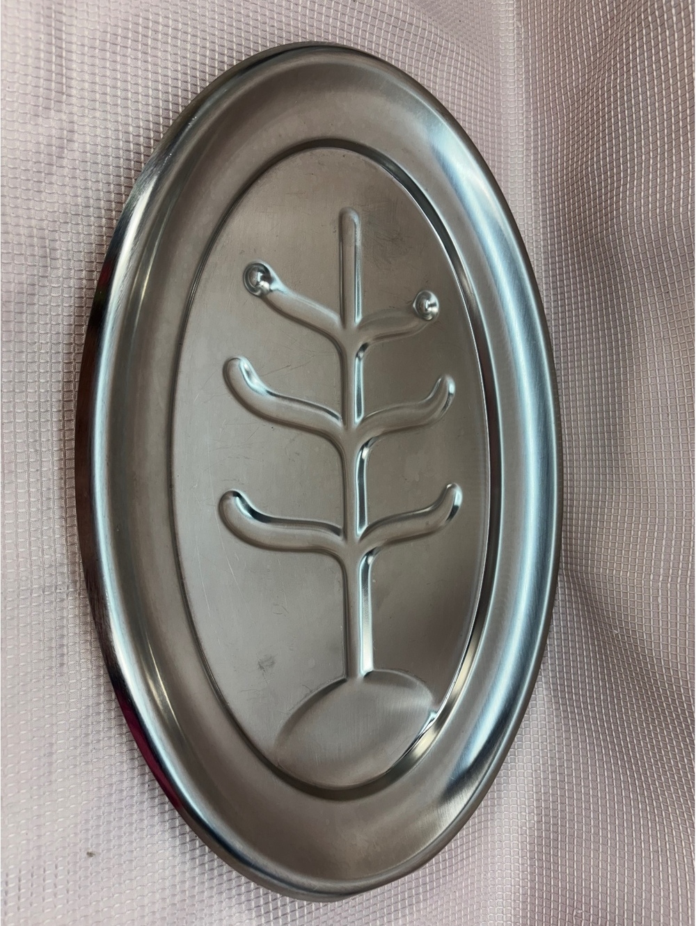 187 - Tree of Life Stainless Steel Platter - as is